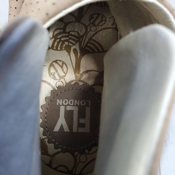 Fly London YEMA Oil Suede Open-toed Bootie Womens 6.5-7 (EU 37) Tan Ankle - Picture 10 of 13